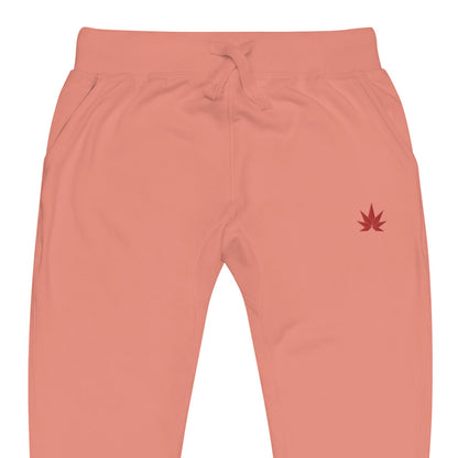 Black And Red Cannabis Leaf Unisex Joggers