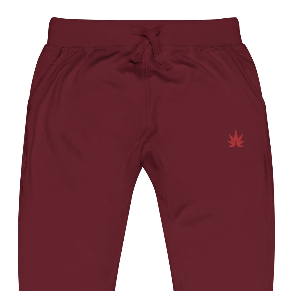 Black And Red Cannabis Leaf Unisex Joggers