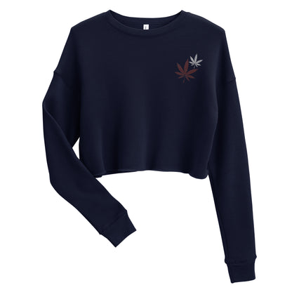 Trendy Leaf Crop Sweatshirt
