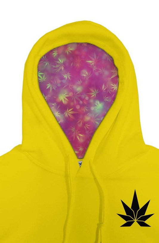 Yellow pullover hoodie - Cannafitshop