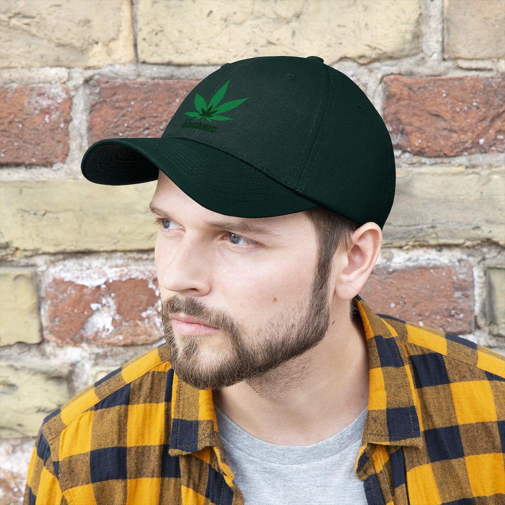 Green Leaf Unisex Twill Hat - Cannafitshop